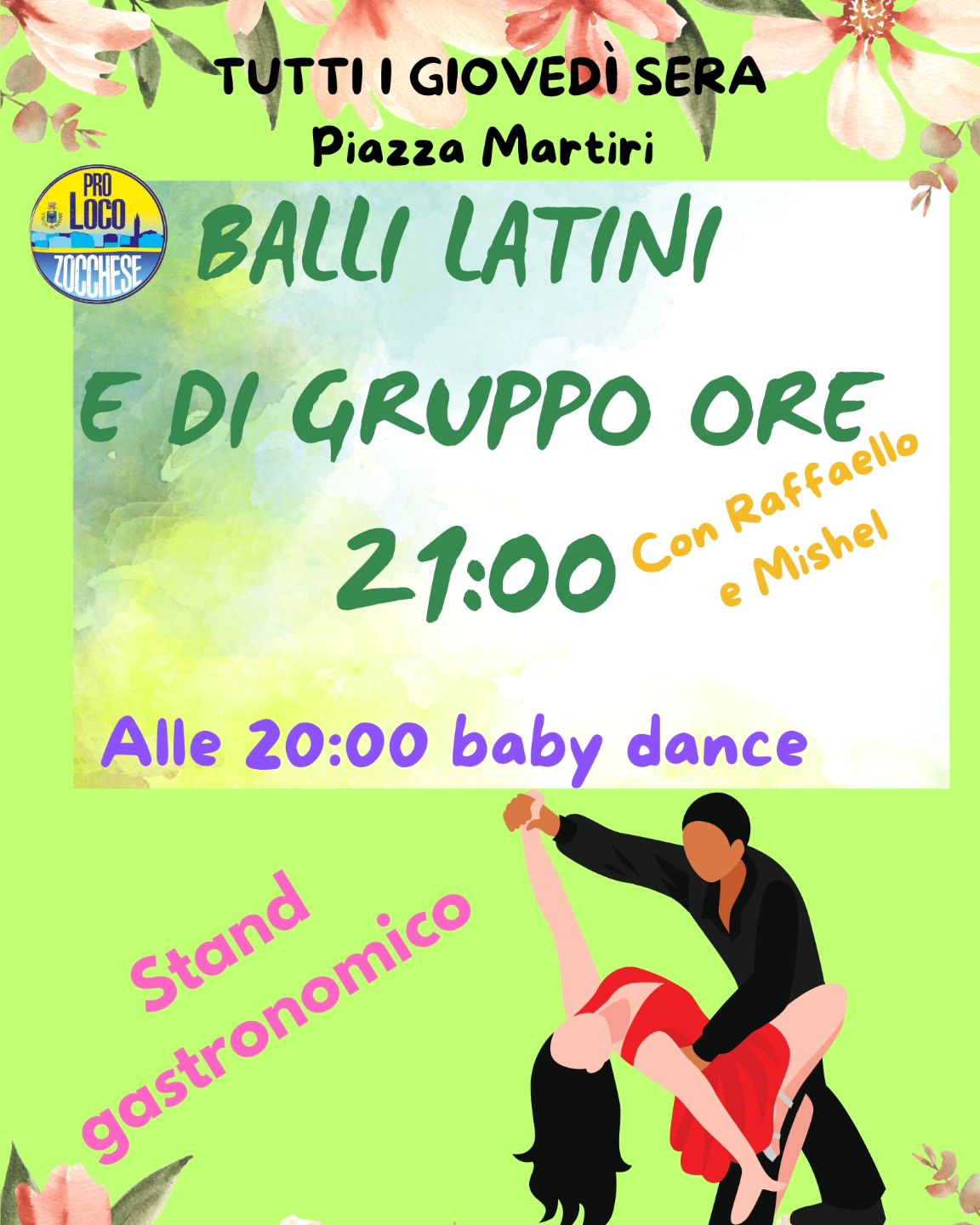 È giovedì quindi Latini!! 💃🕺💃🕺

💫Stasera di balla Con Raffaello e Mishel!
🟣Alle 2000 baby dance
🟢Alle2100 balli latini e balli di gruppo
❗❗Stand gastronomico sempre aperto😋

A stasera!!