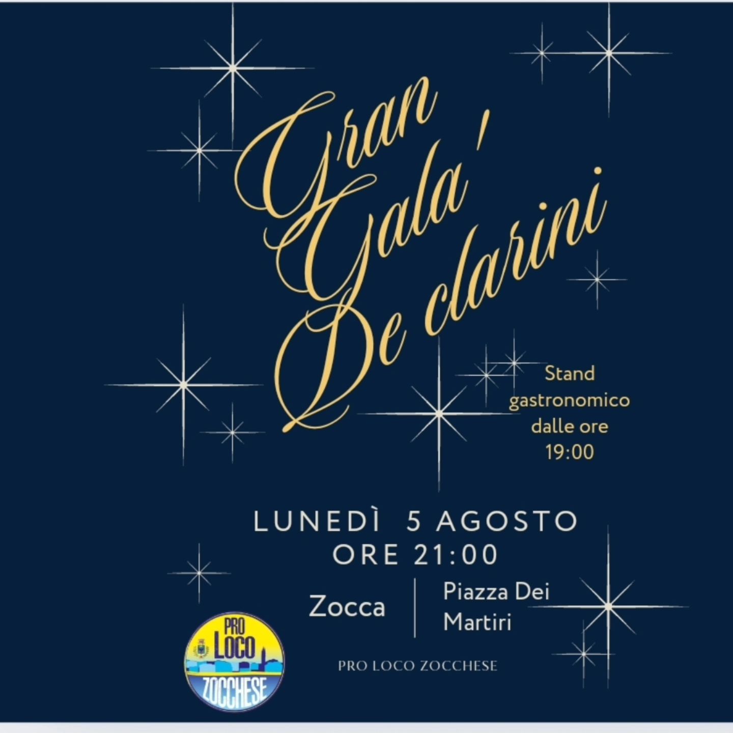 ✨Stasera Gran galà dei Clarini!!! ✨
Uno degli appuntamenti più attesi Dellestate!!!

Dalle 1900 stand gastronomico con Crescentine e grigliata!