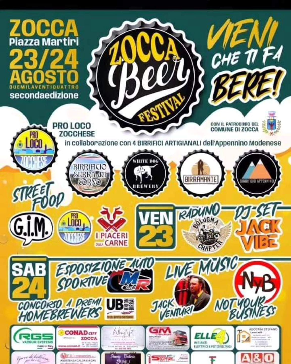 🍺🍺🍺🍺 Venerdì e sabato torna il Zocca Beer Festival! 🍺🍺🍺
Birrifici artigianali stand gastronomici e tanta musica!!
Vi aspettiamo!!