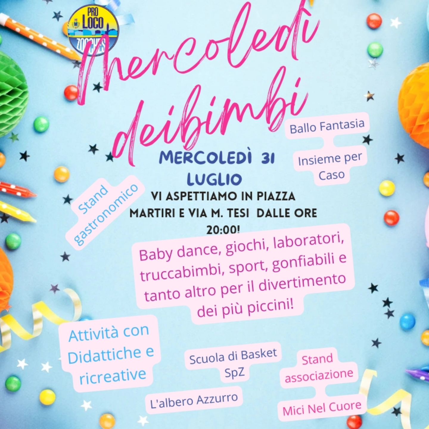 🧒👶 Questa sera un altro fantastico appuntamento per tutti i bimbi!!
Baby dance pallacanestro giochi e laboratori per tutti!! 🏀🧸🧩🪅💃

Vi aspettiamo stasera!!! ✨✨