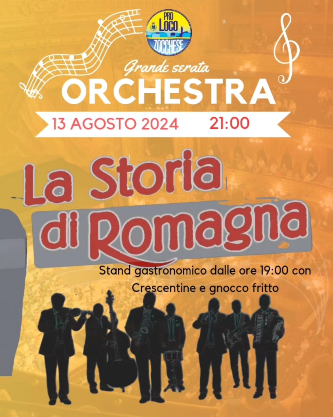 Domani sera Per tutti gli amanti del liscio una serata davvero speciale con La storia di Romagna una delle più grandi orchestre! 🎶💃

Dalle 1930 stand gastronomico con Crescentine e gnocco fritto! 😋
Vi aspettiamo in tantissimi!! 🎉🎉