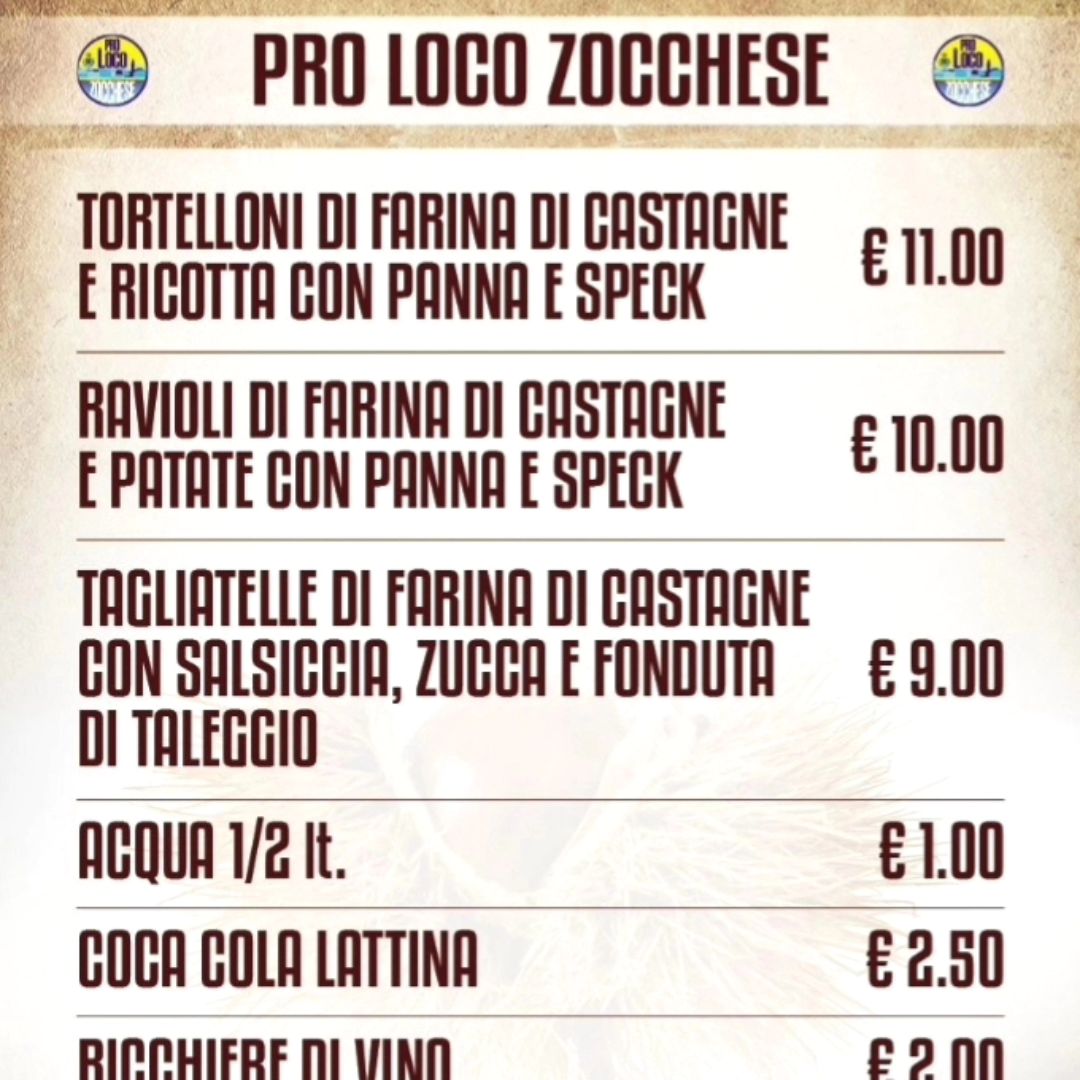 📣🌰 Domani terza domenica di Sagra Ma non lultima!! ‼️
Abbiamo pensato per tutti voi di aggiungere unaltra data Domenica 3 novembre 🔝🔝🔝🔝
Potrete così venire a gustare per un giorno in più tutte le nostre specialità
🔸Crescentine
▪️Borlenghi
🔸Ciacci e castagnacci
▪️Polenta
🔸Tortelloni ravioli e tagliatelle di farina di castagne
▪️Panini con la salsiccia
🔸Fritti

E naturalmente non mancheranno caldarroste e vin brulé!
Vi aspettiamo domani e domenica 3 novembre qui a Zocca!! 😉😋🔝🌰🤎