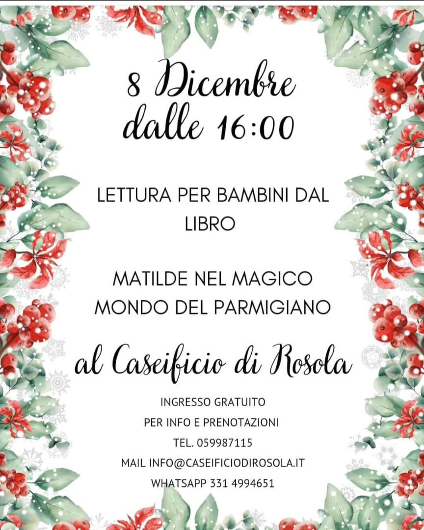 ‼️Domenica 8 dicembre alle ore 1600 tutti i bimbi al caseificio di Rosola!!!! 🎄